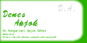 denes apjok business card